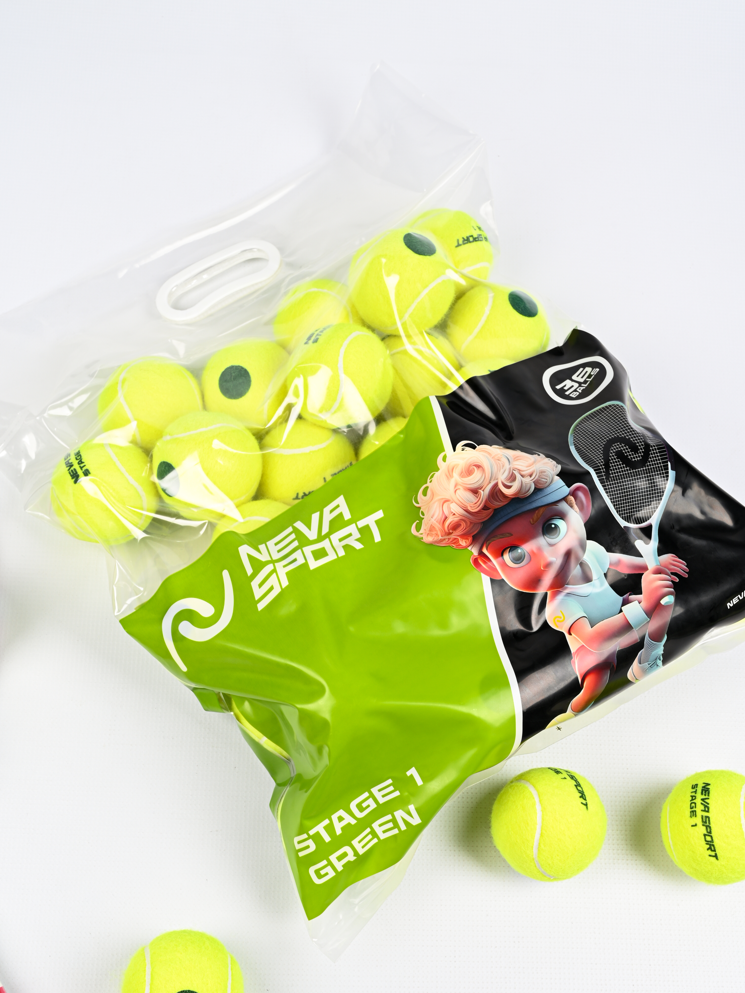 NEVA SPORT Мячи NEVA SPORT (Green 1)- 36 мячей в пакете