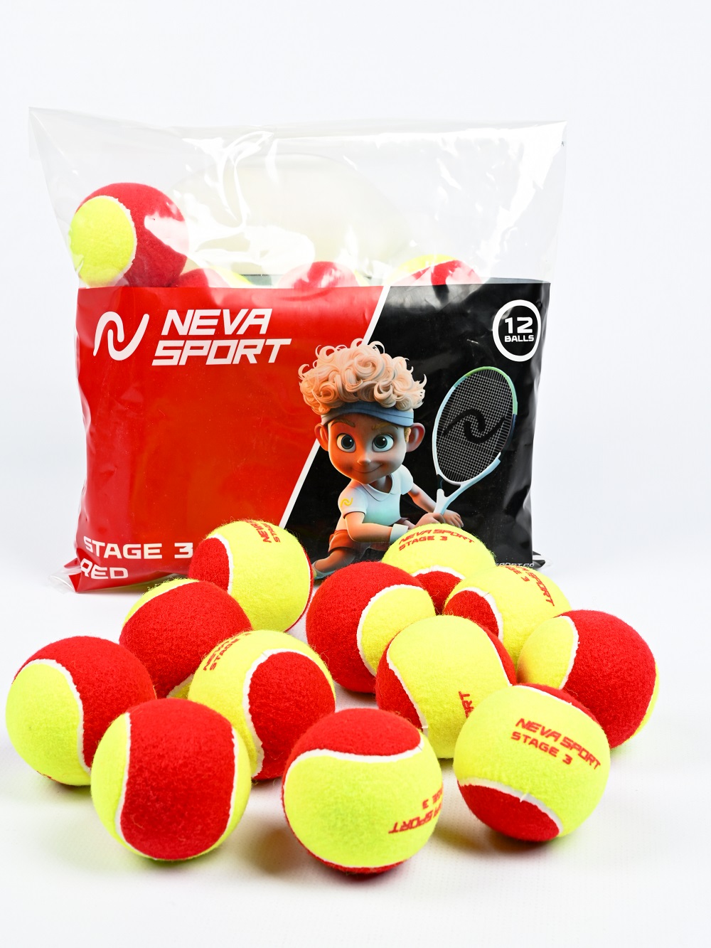 NEVA SPORT Мячи NEVA SPORT (Red 3) - 12 мячей