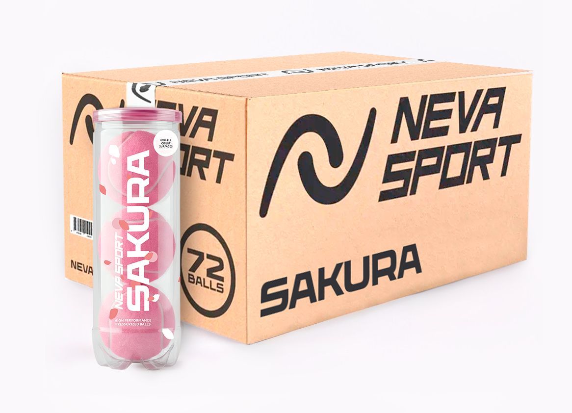 NEVA SPORT Короб мячей SAKURA Neva Sport Padel *72 мяча розовый